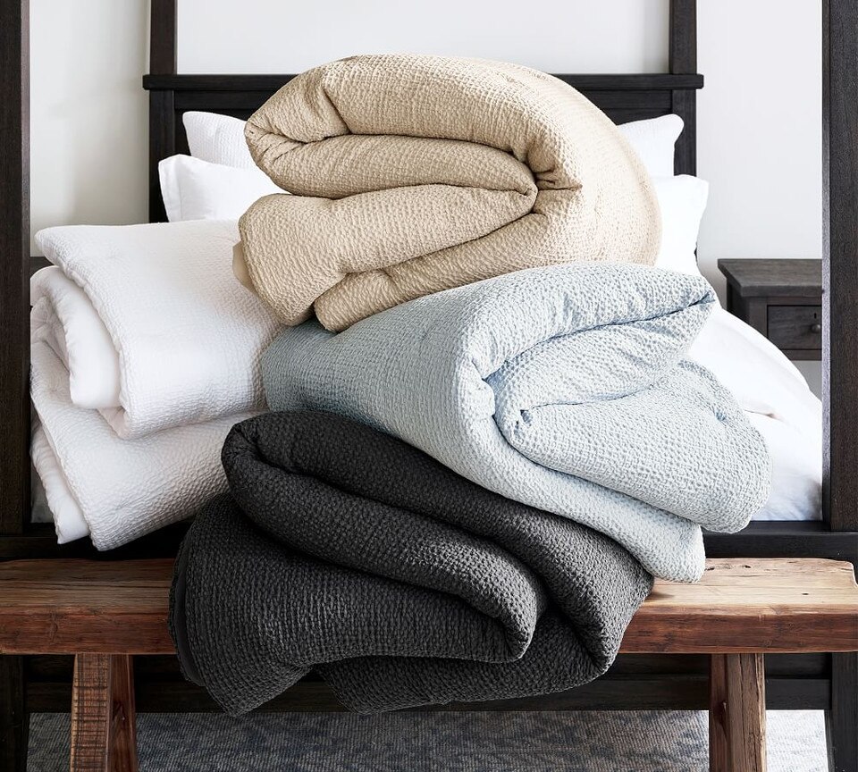 Vintage Washed Cotton/Linen Coverlet Pottery Barn Australia